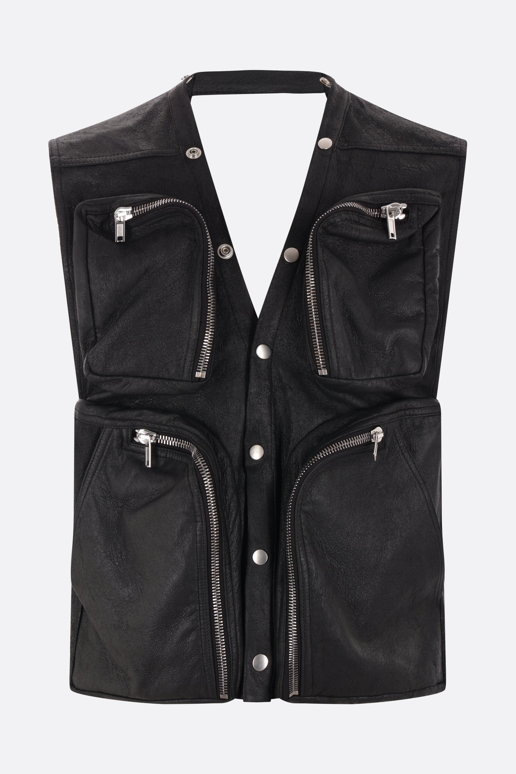 leather cargo vest