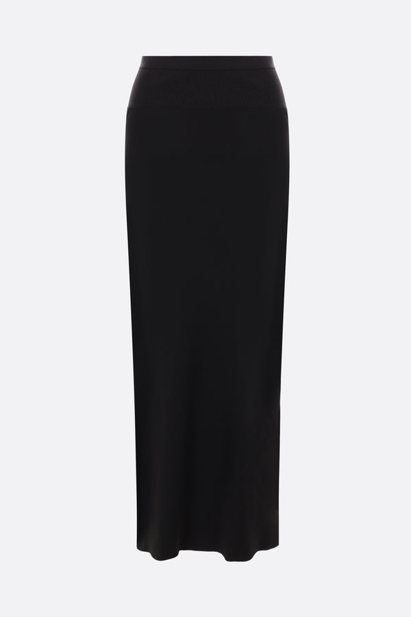 Bias crêpe midi skirt