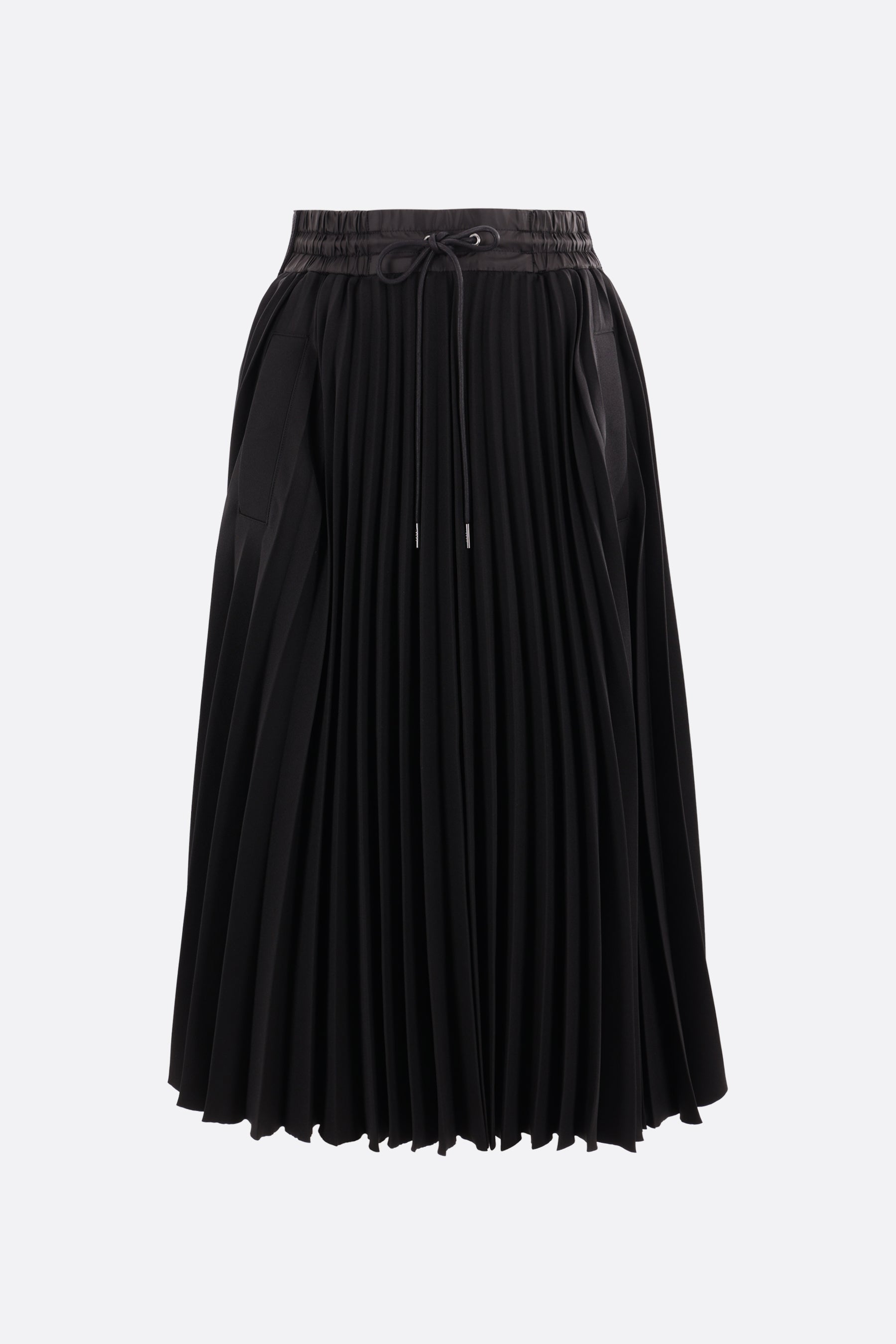 pleated technical jersey midi skirt