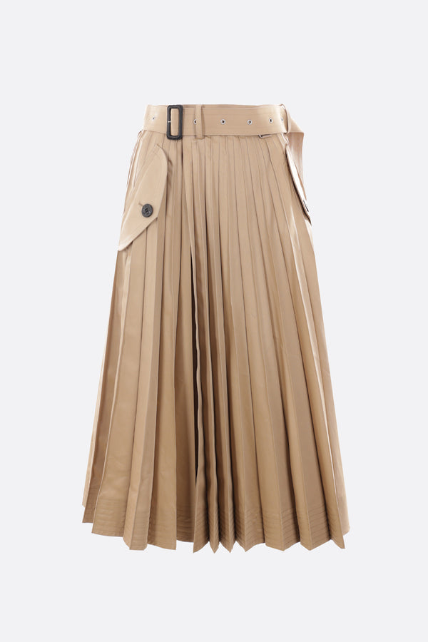gabardine pleated skirt