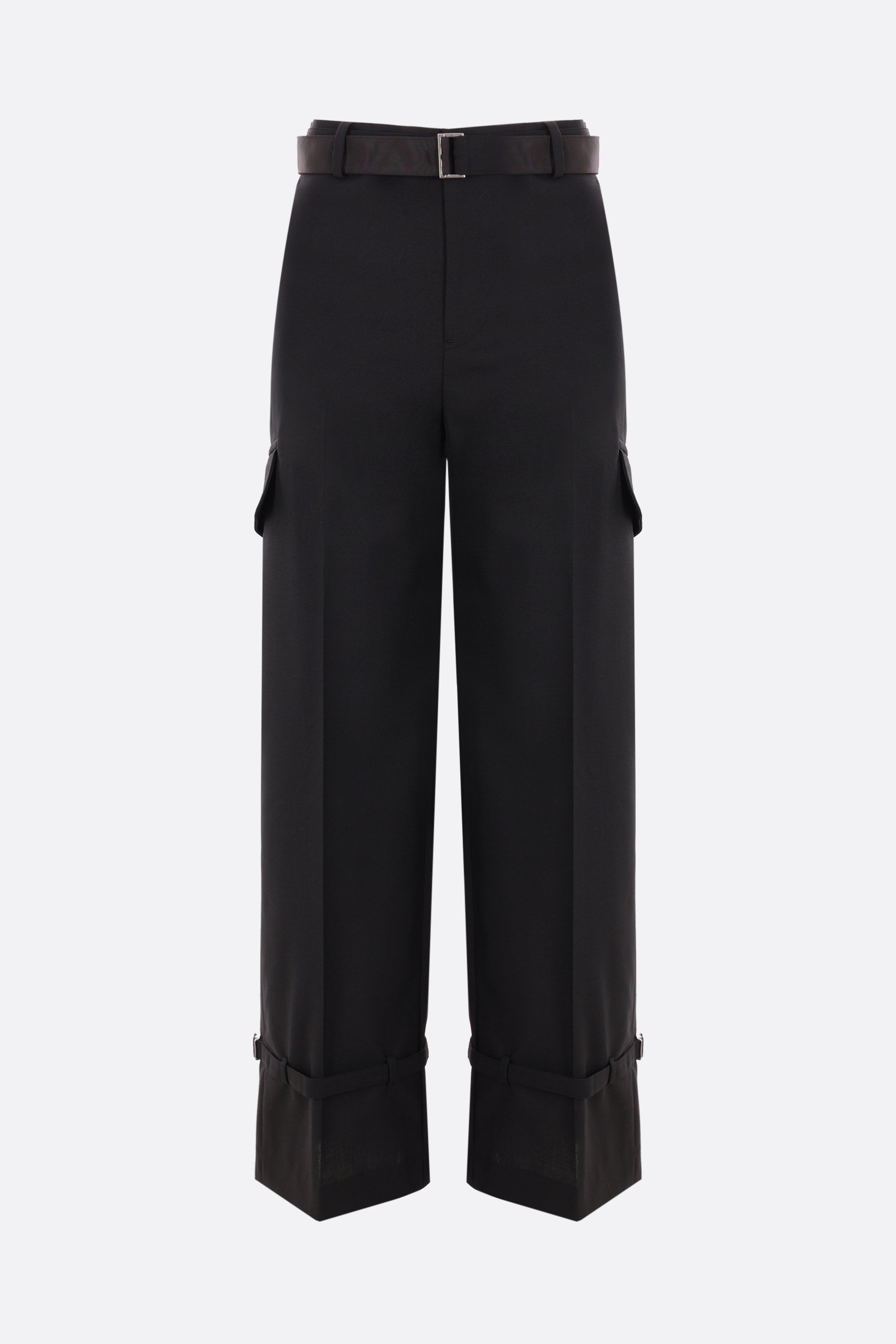 wool blend cargo trousers