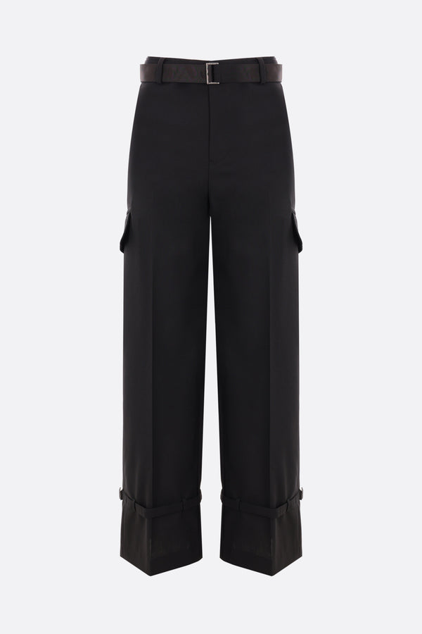 wool blend cargo trousers