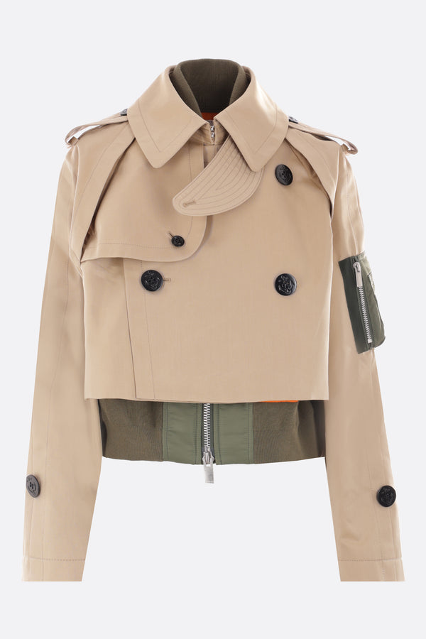 gabardine trench coat with nylon vest