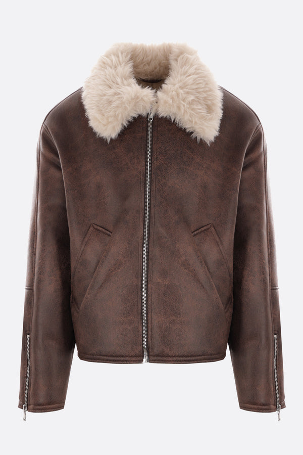 Asante faux shearling aviator jacket