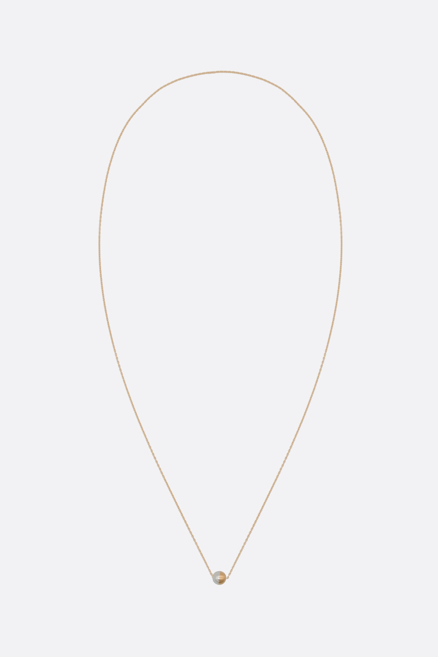 Half Pearl 90° chain necklace