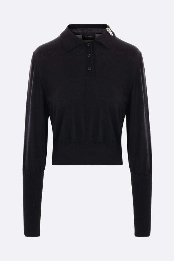 wool and silk polo sweater