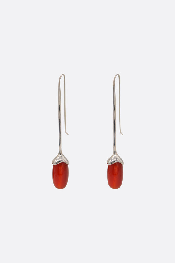 Long Dripping Stone earrings in carnelian