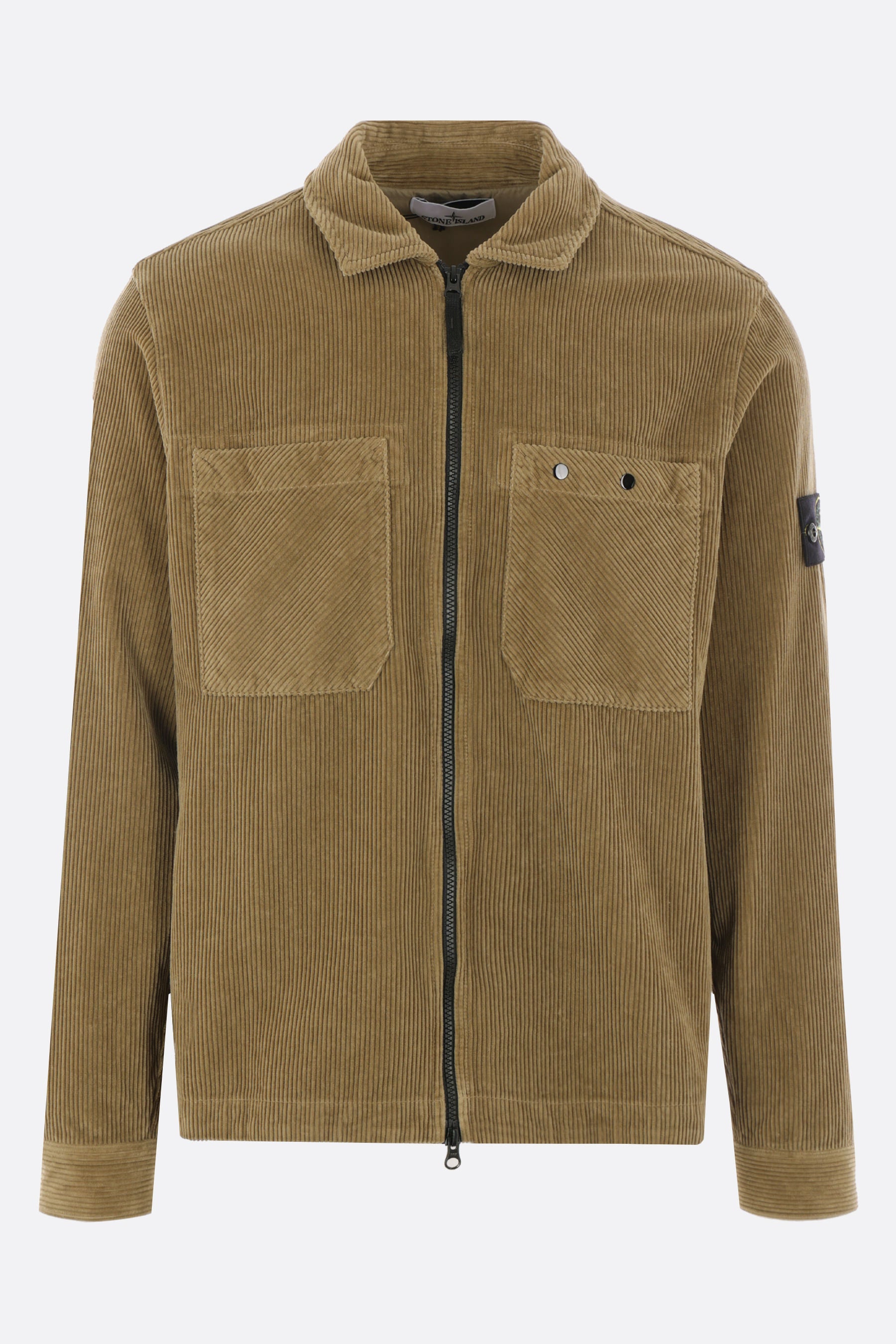 logo badge corduroy overshirt