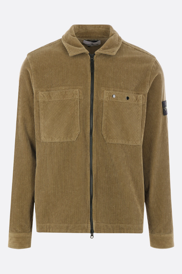 logo badge corduroy overshirt