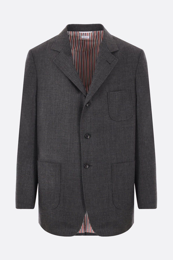 single-breasted crispy wool jacket