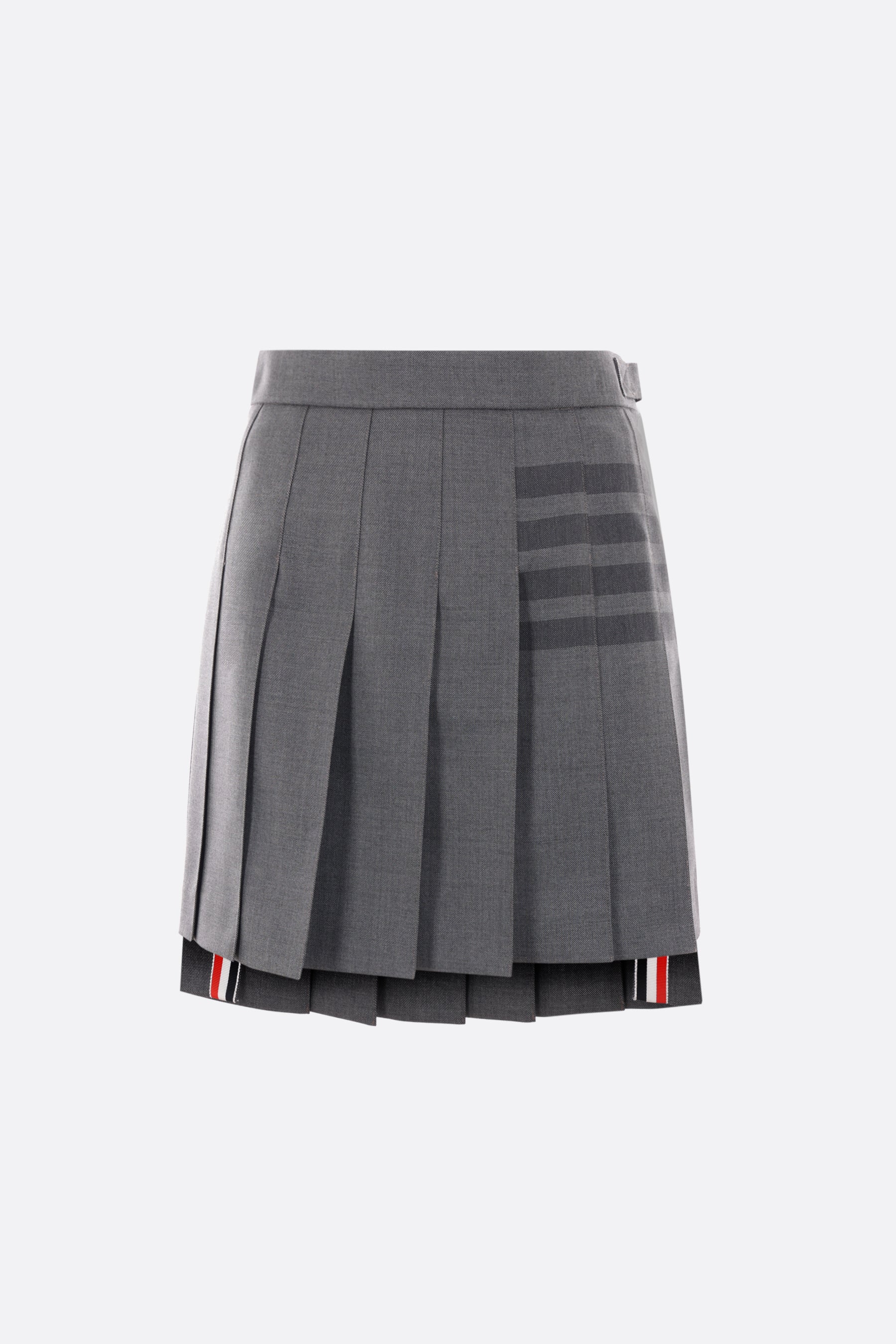 4bar pleated wool blend miniskirt