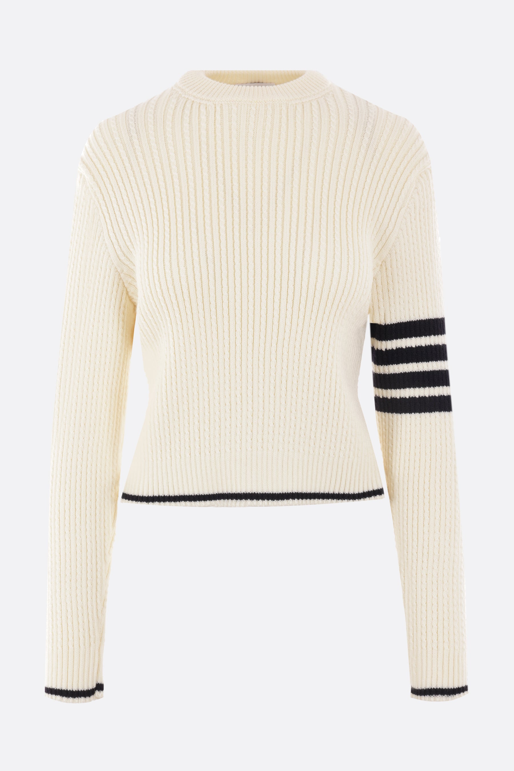wool cable-knit cropped pullover