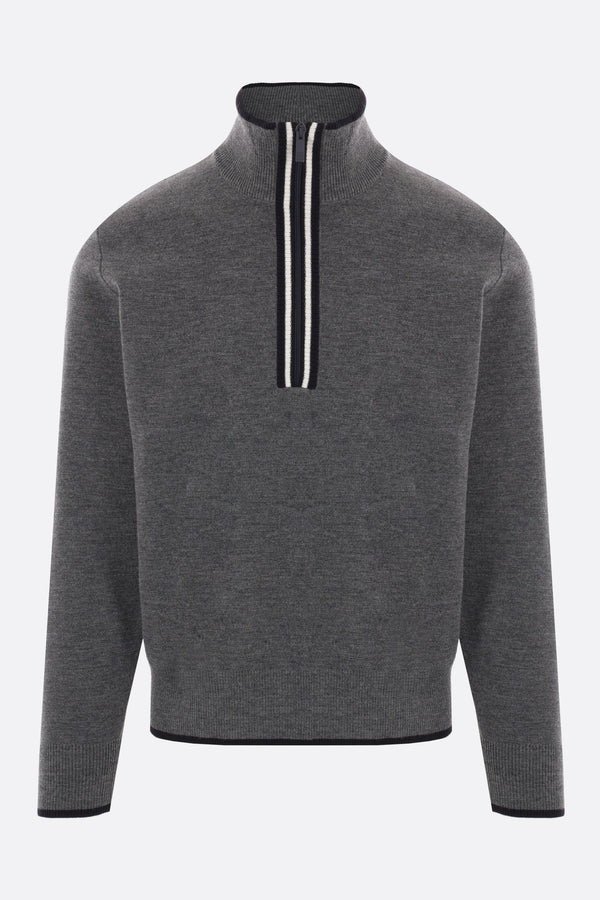 merino wool half-zip pullover