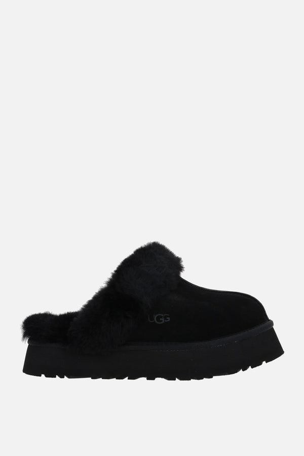 Disquette suede flatform slippers