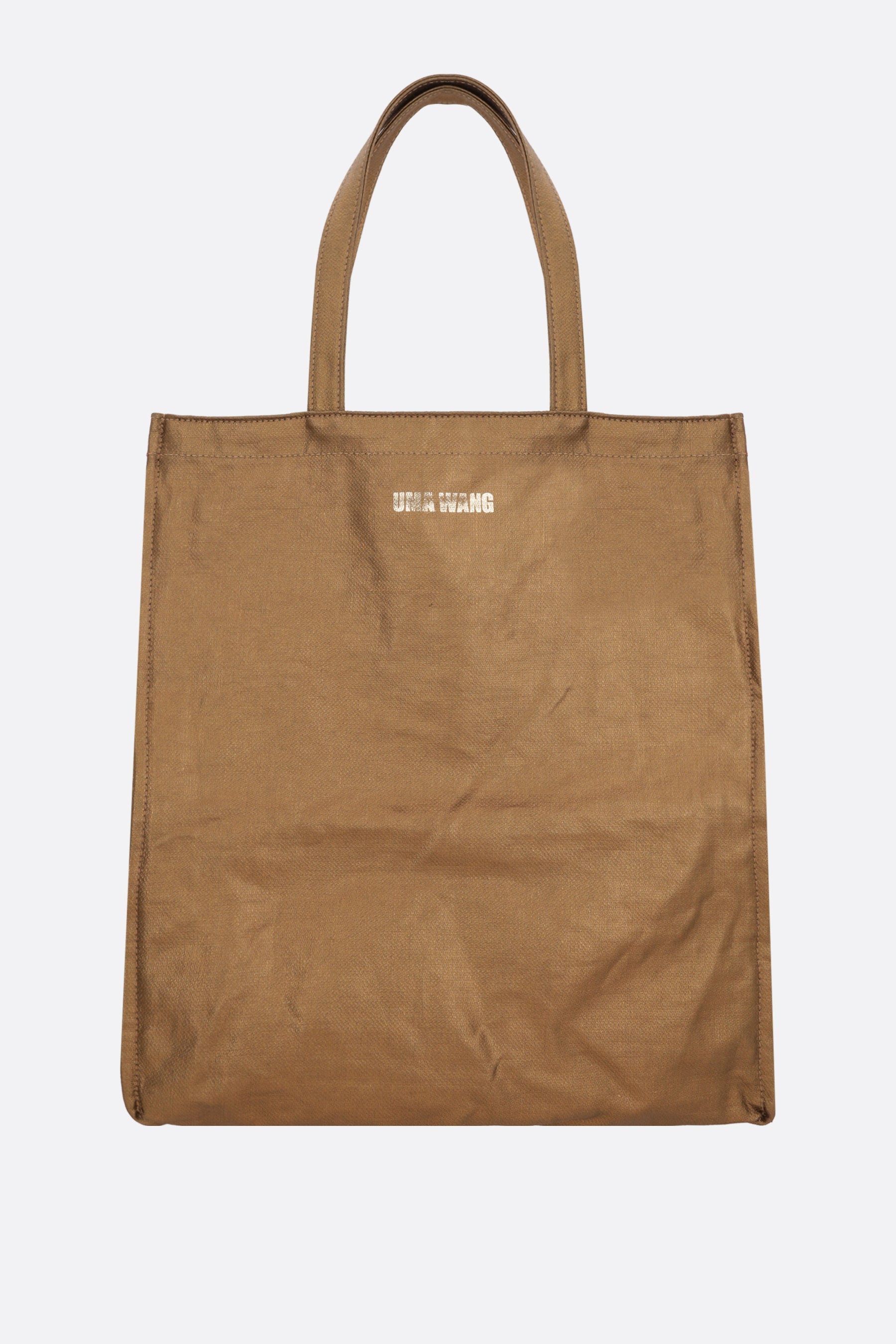 coated linen small shopping bag