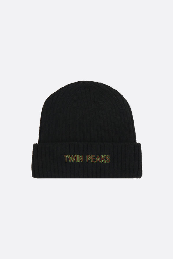 Twin Peaks embroidered knit beanie