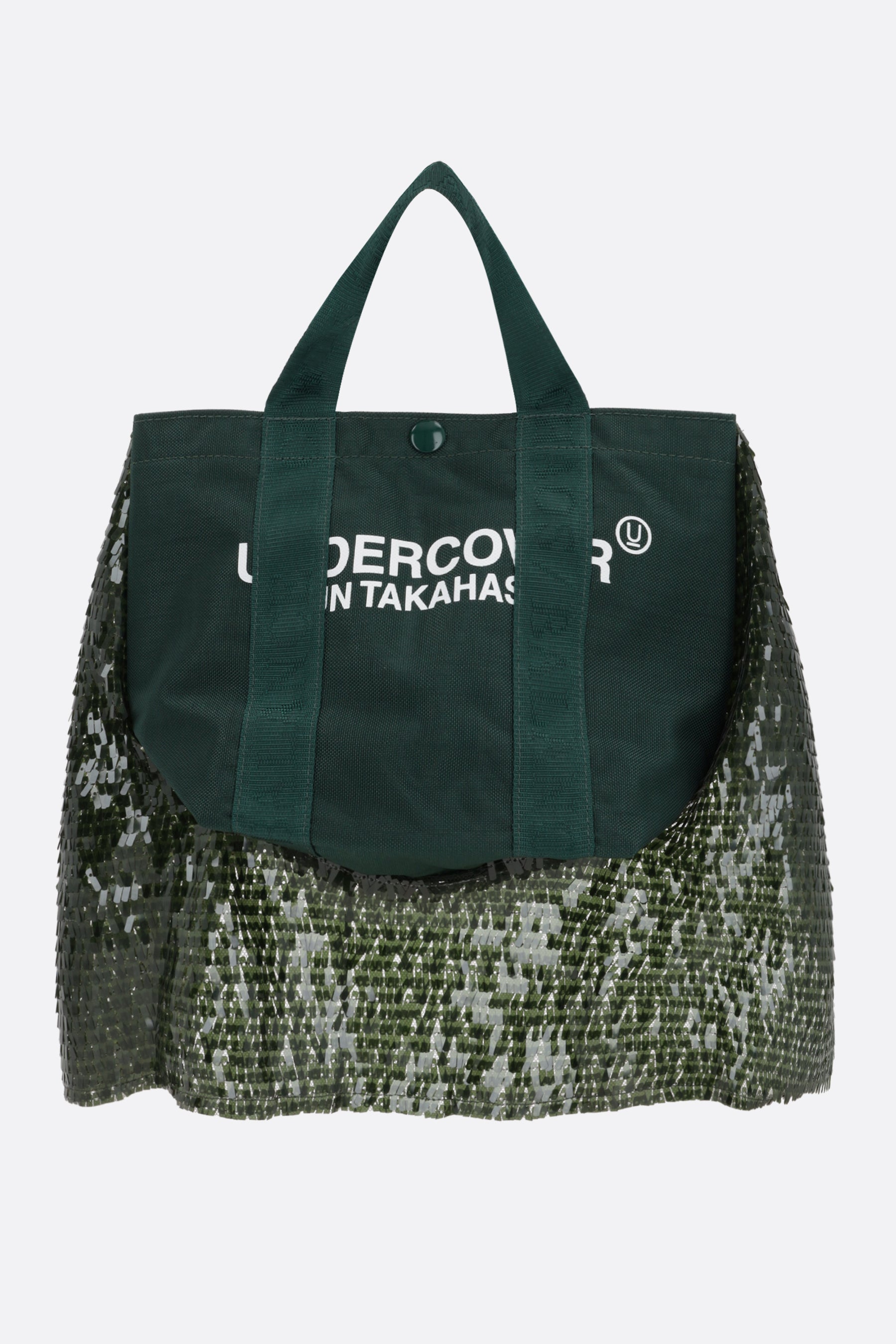 nylon tote bag with sequin section