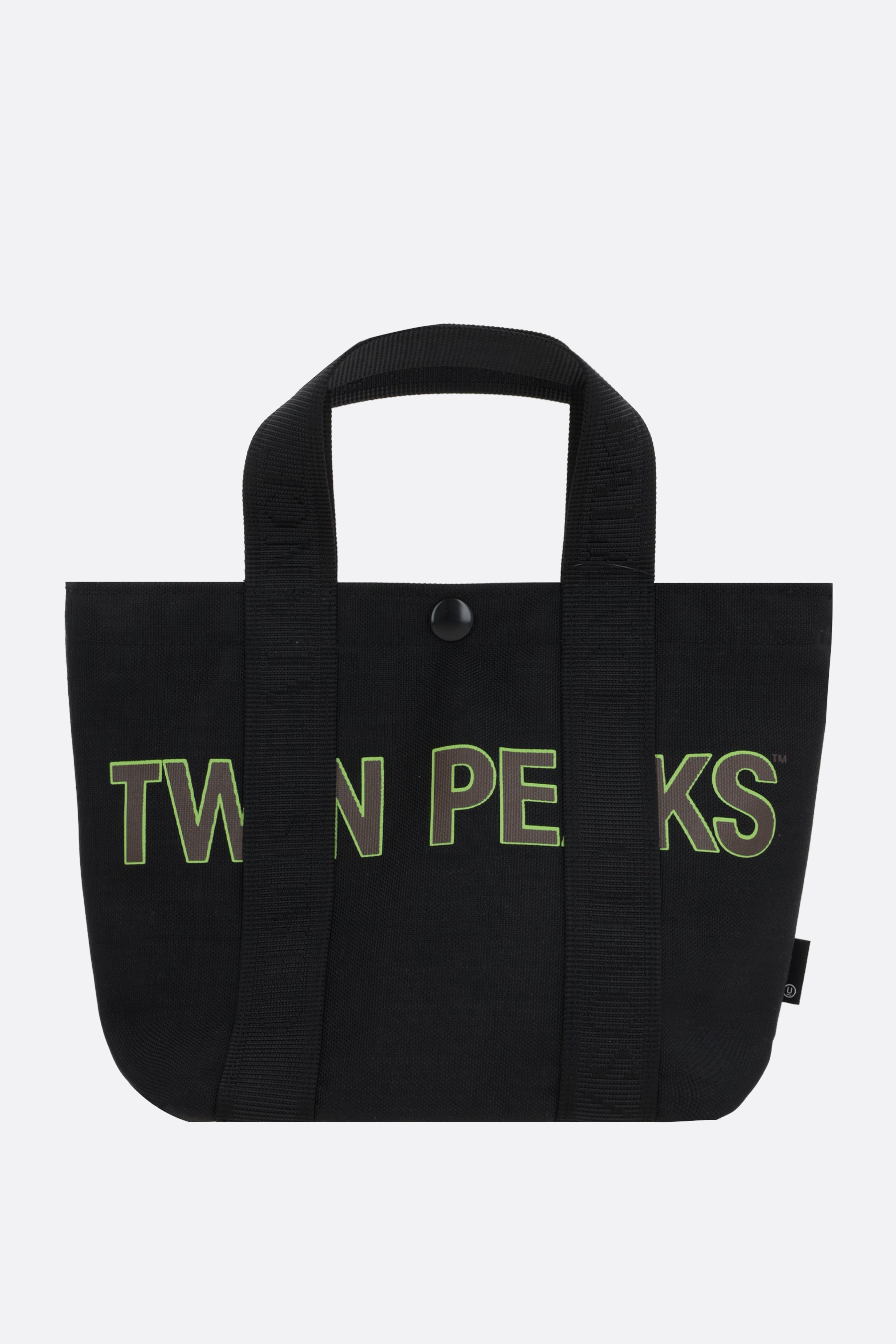 technical fabric tote with Twin Peaks print