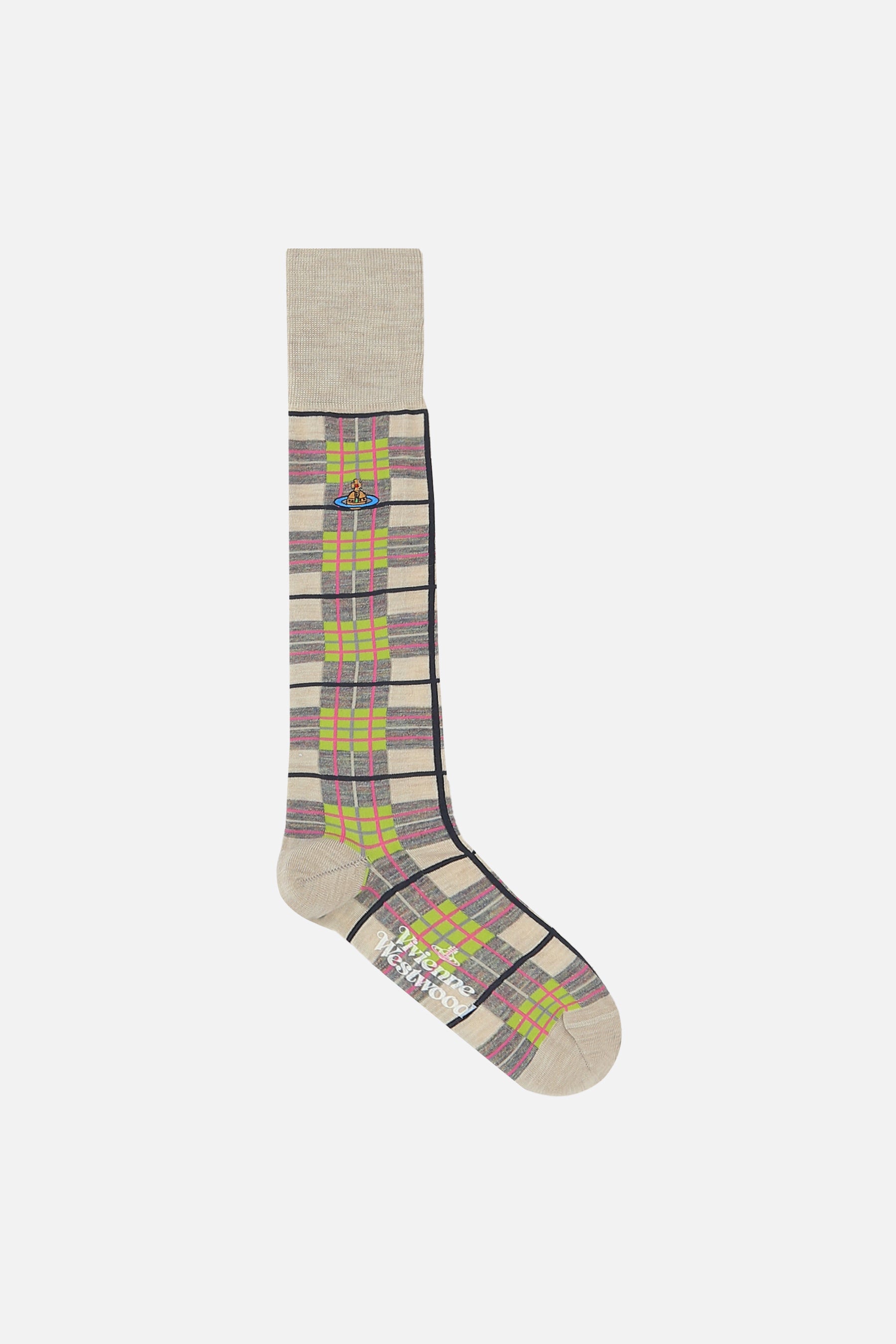 Tartan wool blend high socks