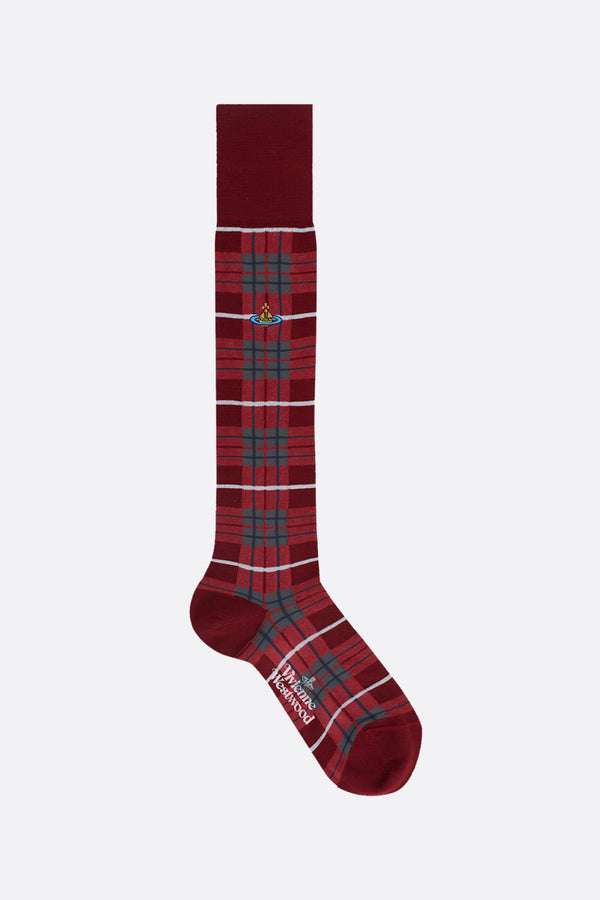 Tartan wool blend high socks