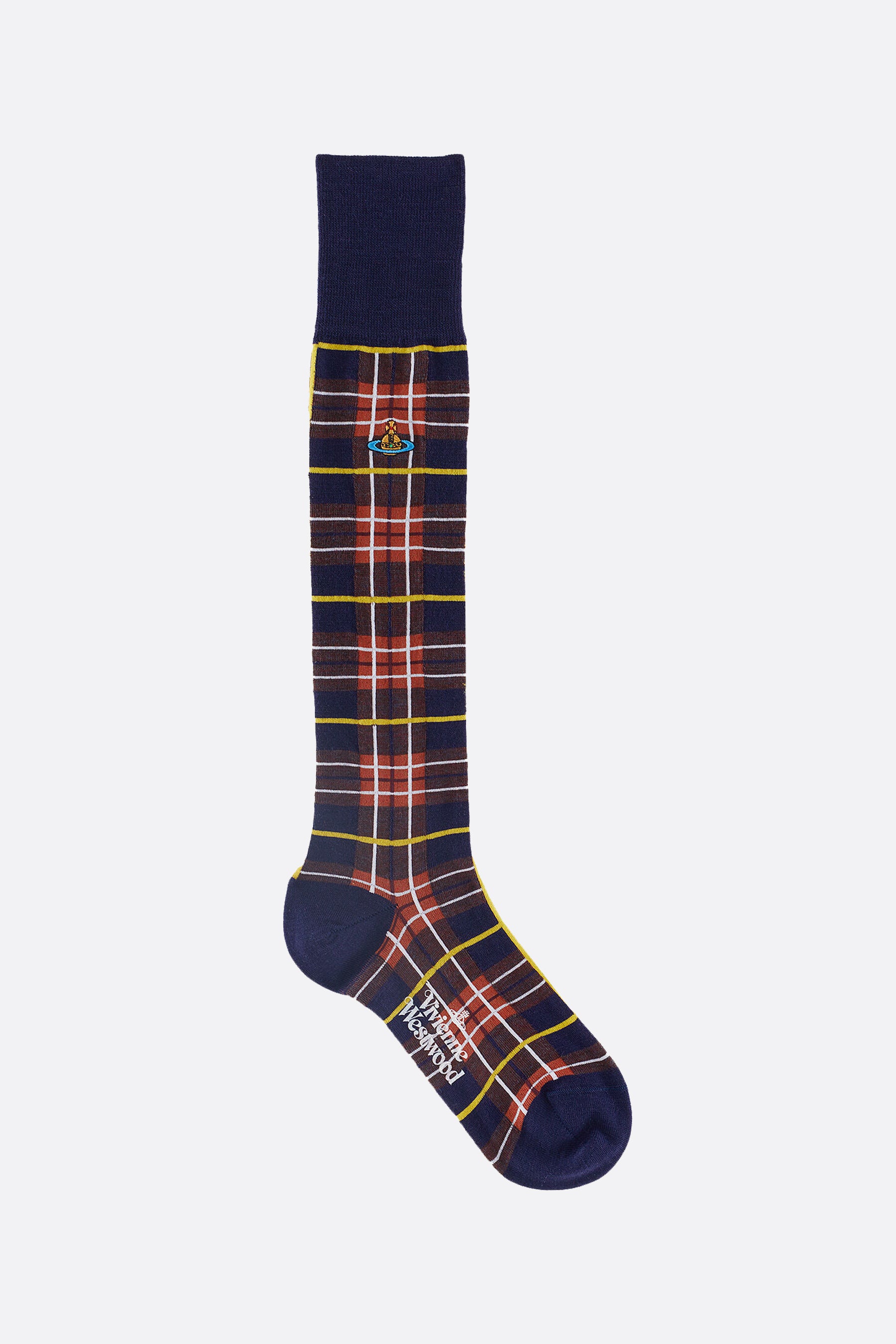 Tartan wool blend high socks