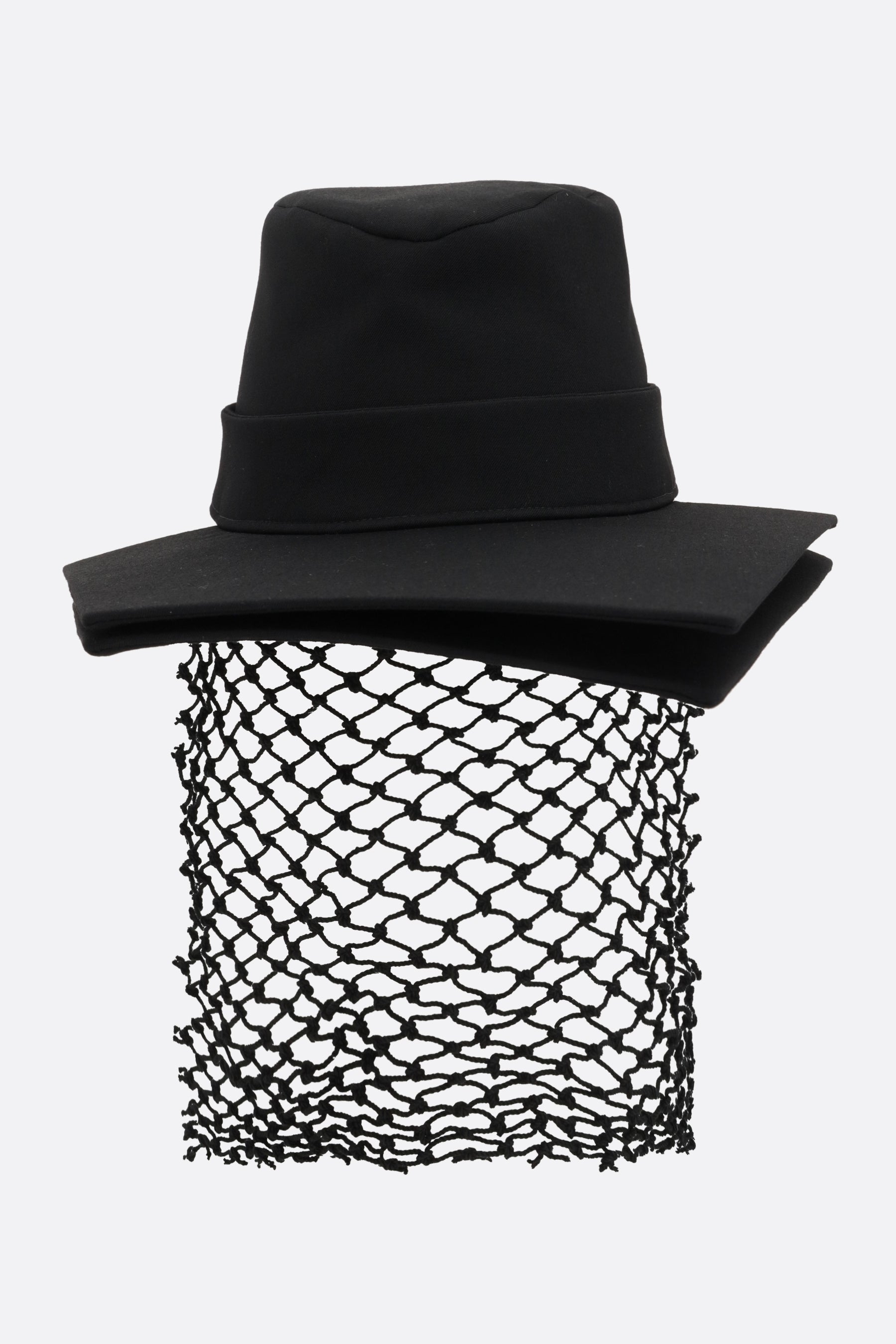 gabardine double hat with net