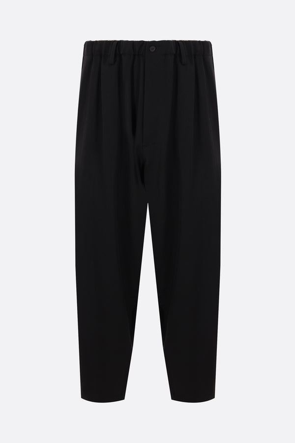 straight-leg wool trousers