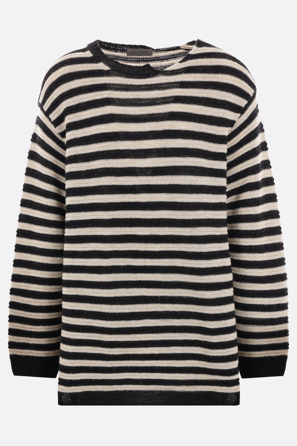 striped wool and linen oversize sweater