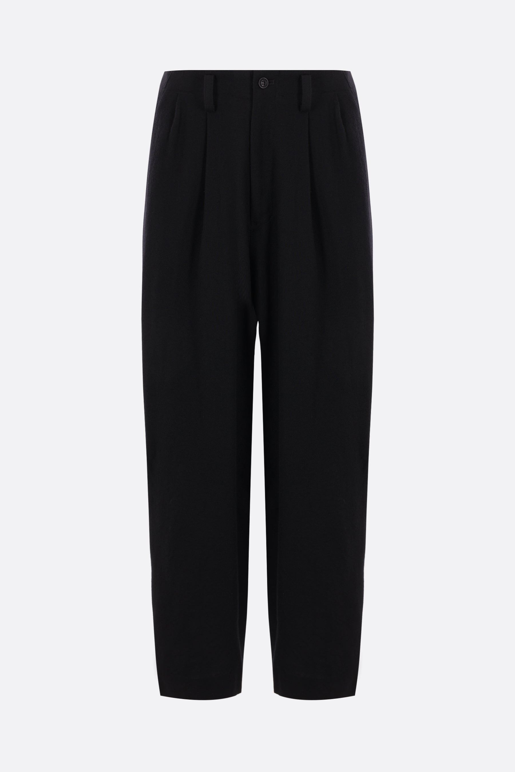 wide-leg lightweight wool trousers