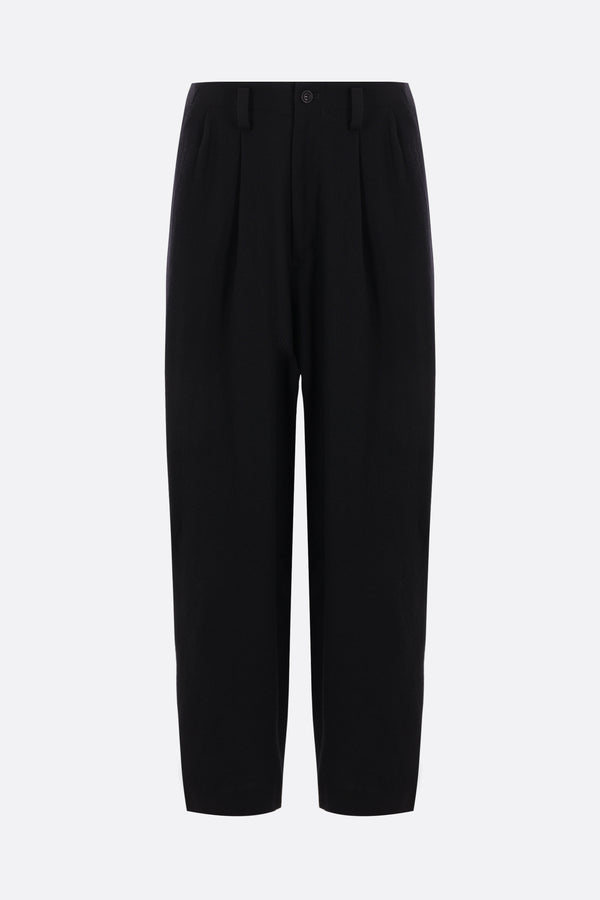 wide-leg lightweight wool trousers