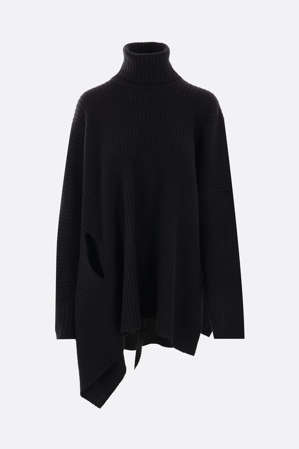 ribbed wool oversize turtleneck