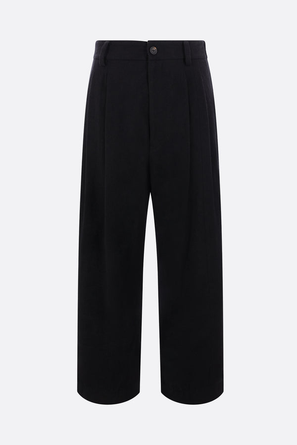 wide-leg wool and linen trousers