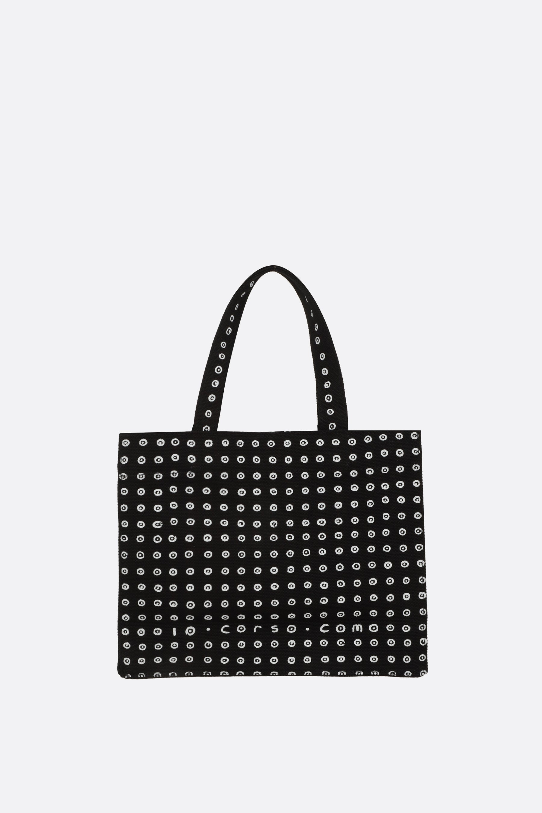 borsa shopping mini in canvas stampa cerchi