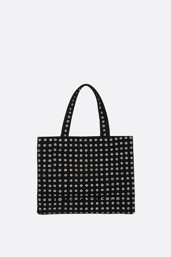 borsa shopping mini in canvas stampa cerchi