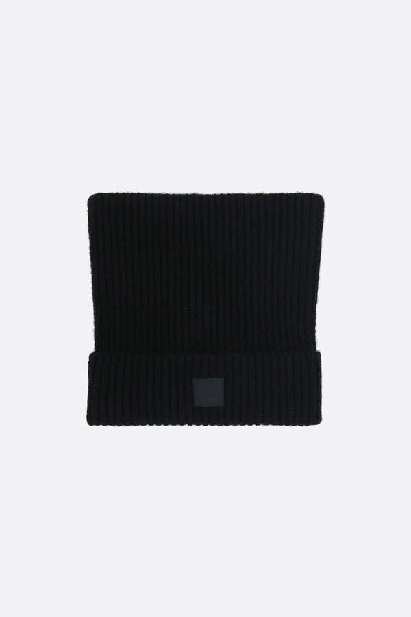 Face Logo square beanie in wool