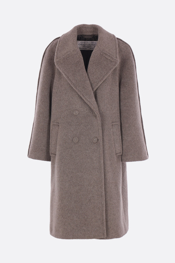 double-breasted coat in alpaca wool blend
