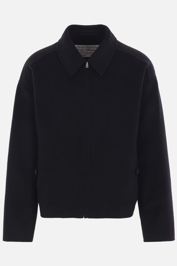 full-zip jacket in wool and cashmere