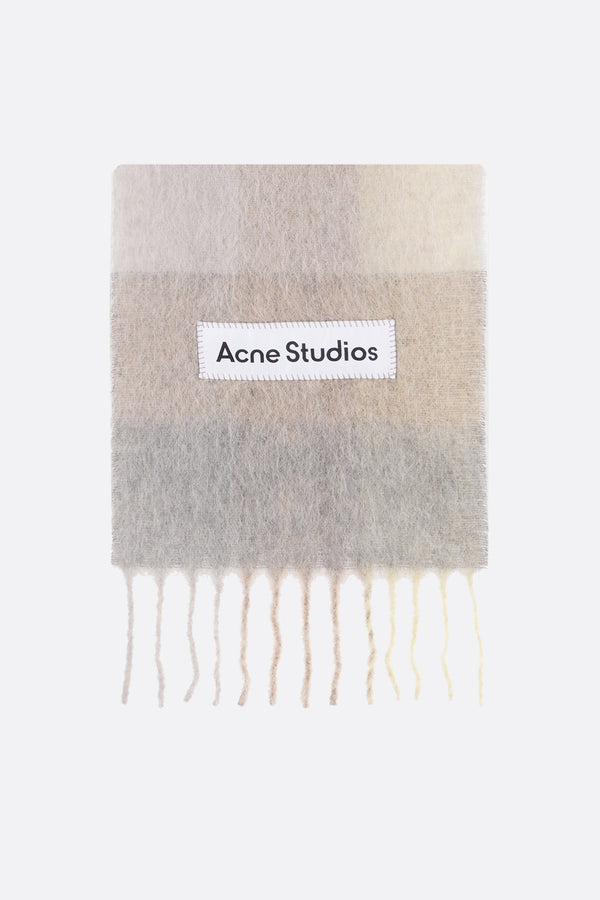 check alpaca wool blend scarf