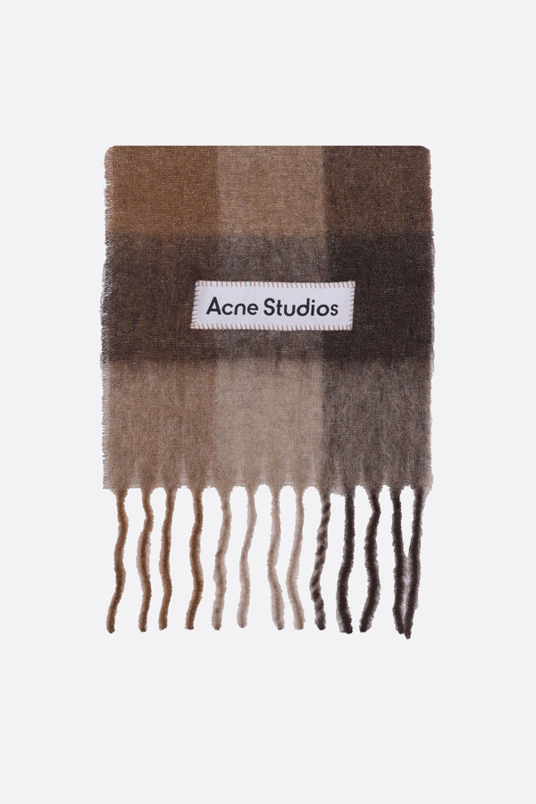 check alpaca wool blend scarf