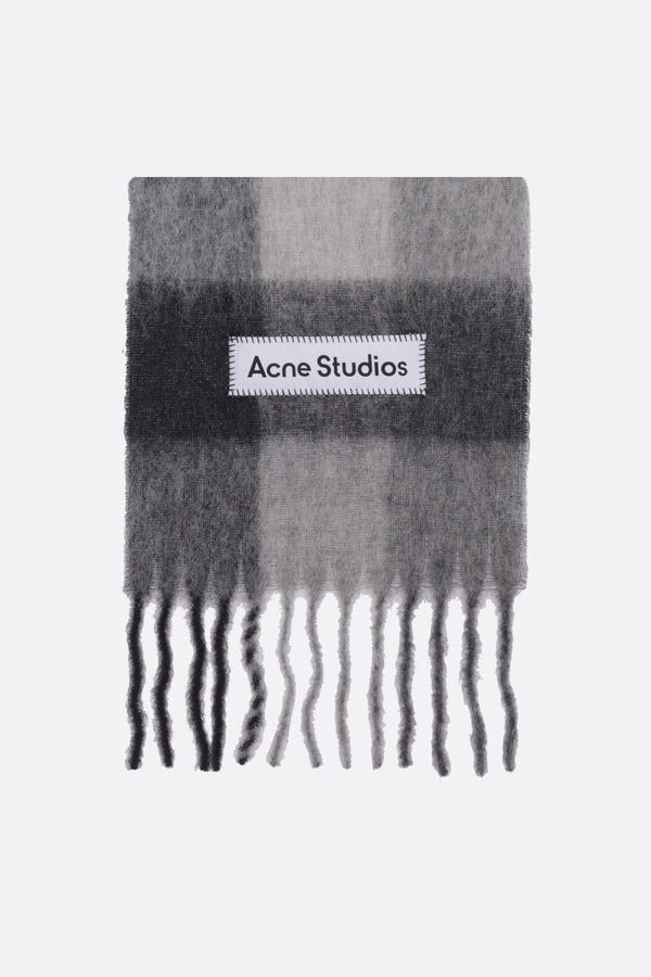 check alpaca wool blend scarf