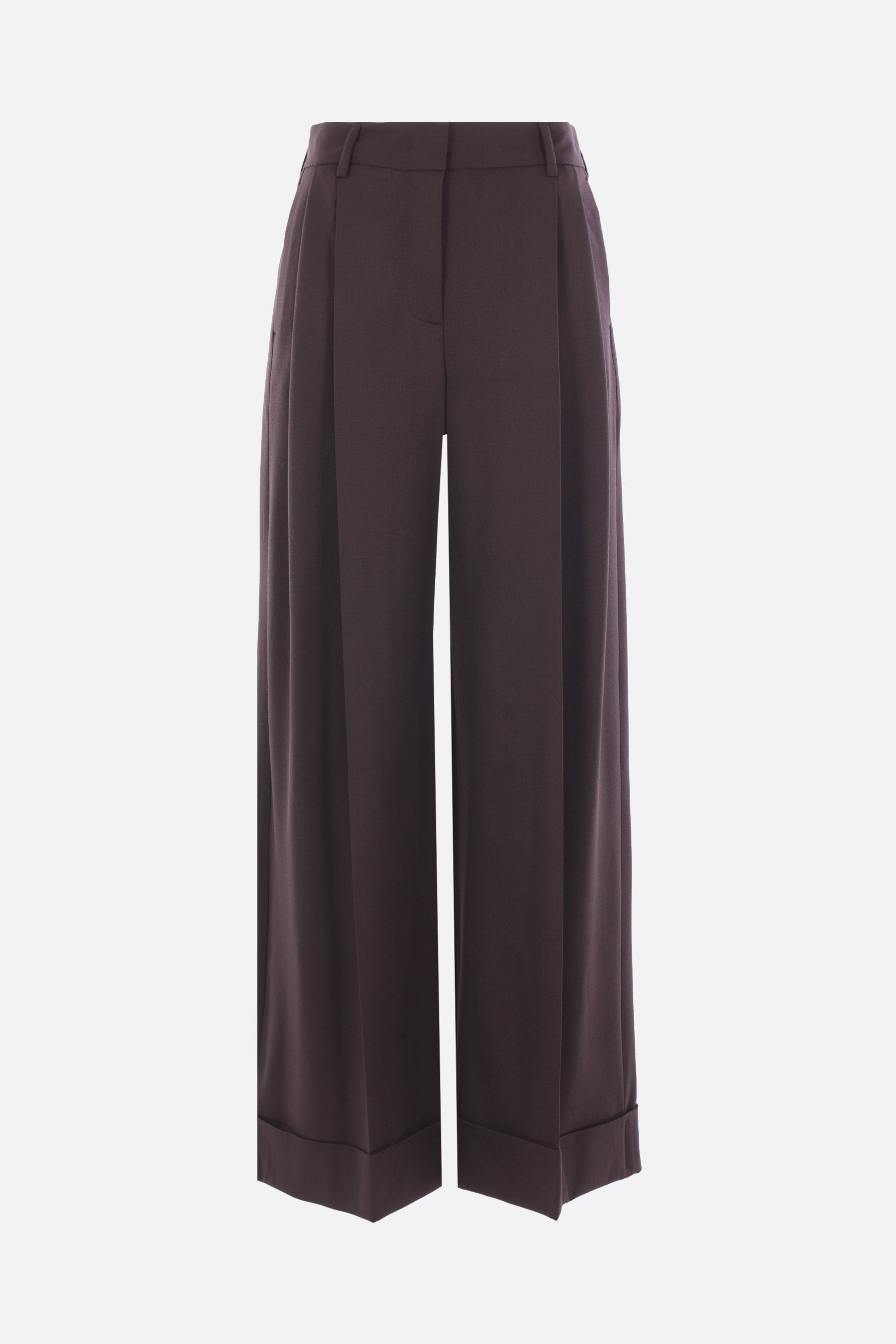 wide-leg trousers in gabardine