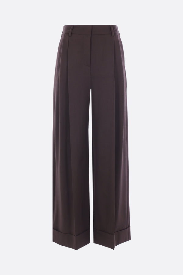 wide-leg trousers in gabardine