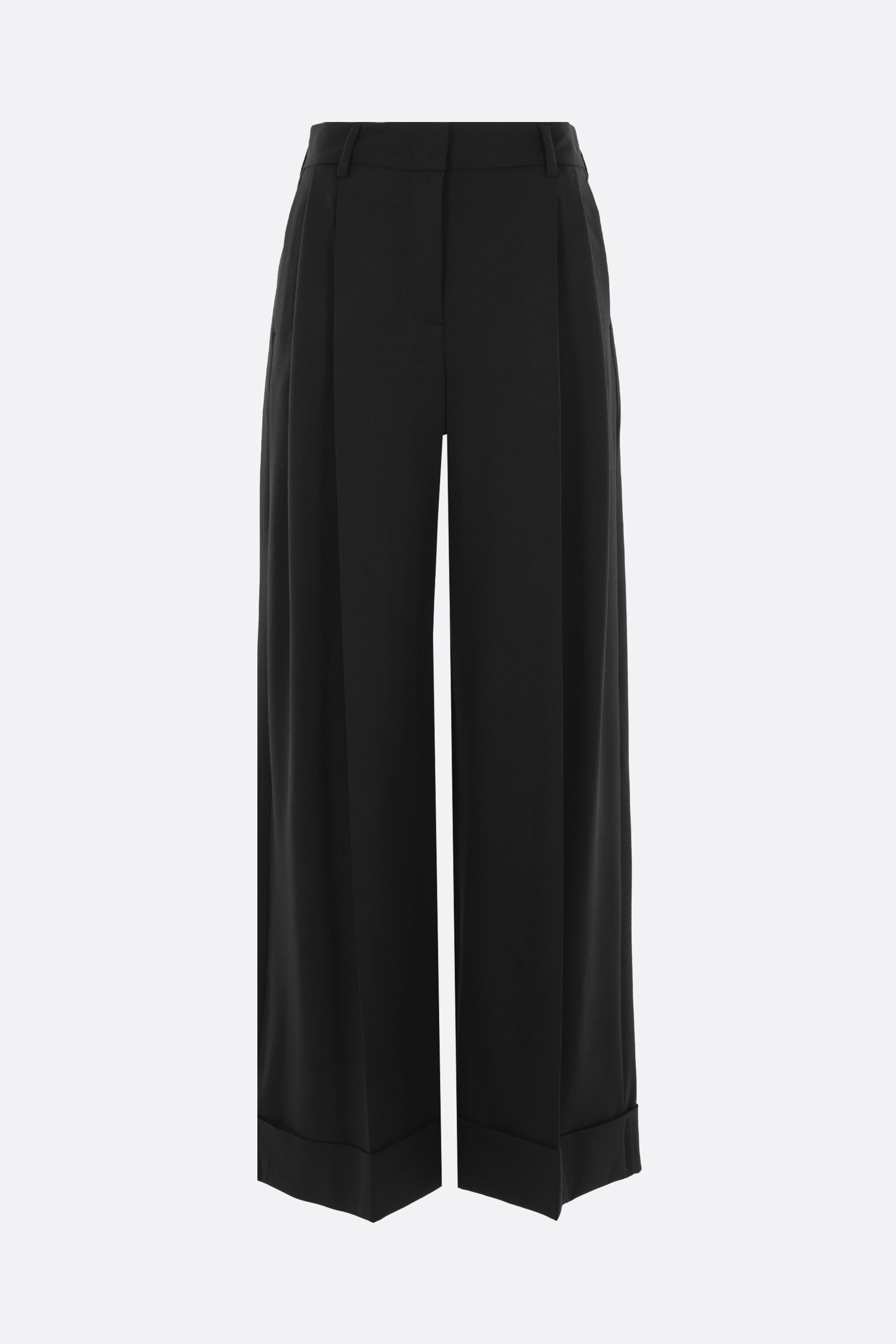 wide-leg trousers in gabardine