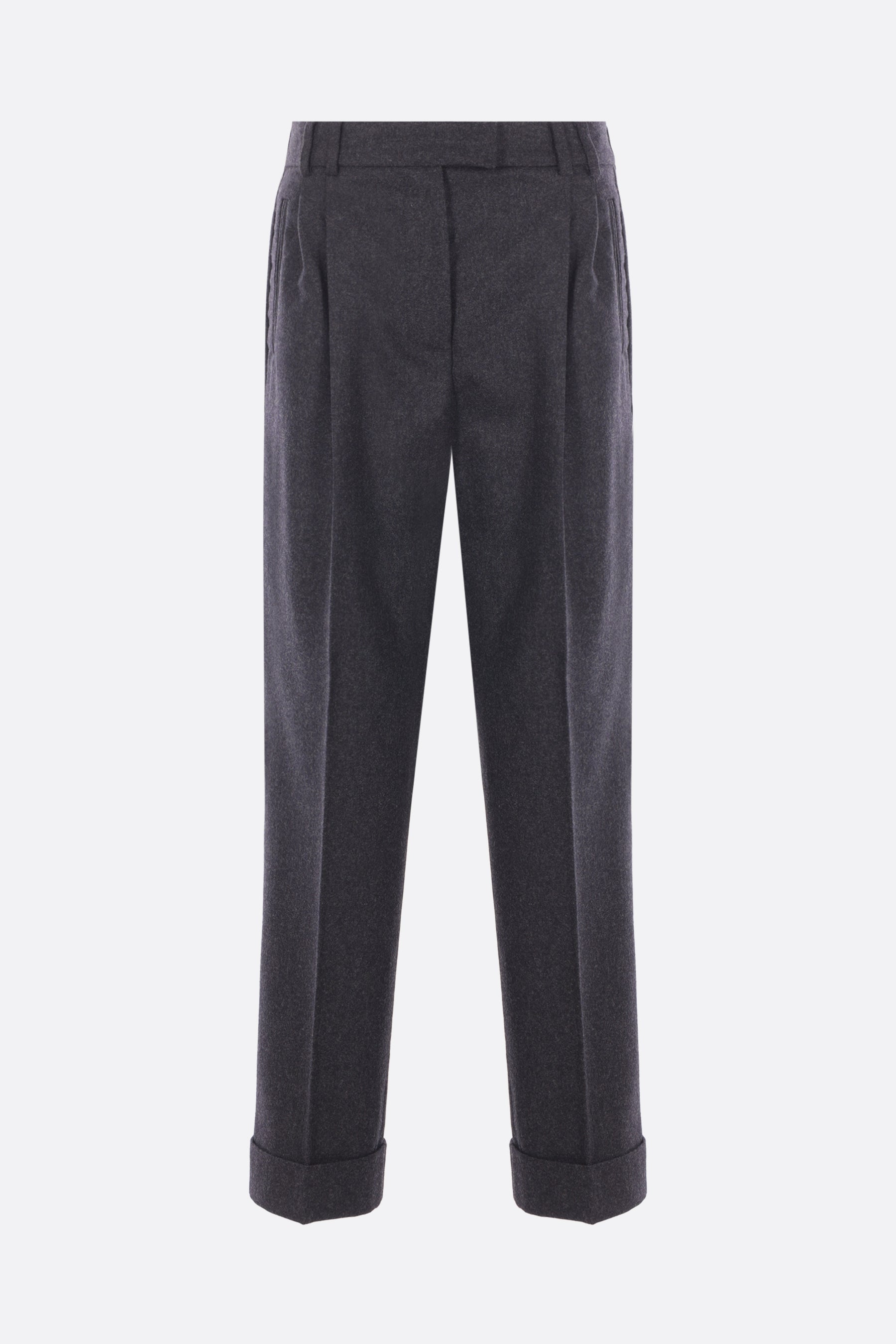 slim-fit trousers in wool