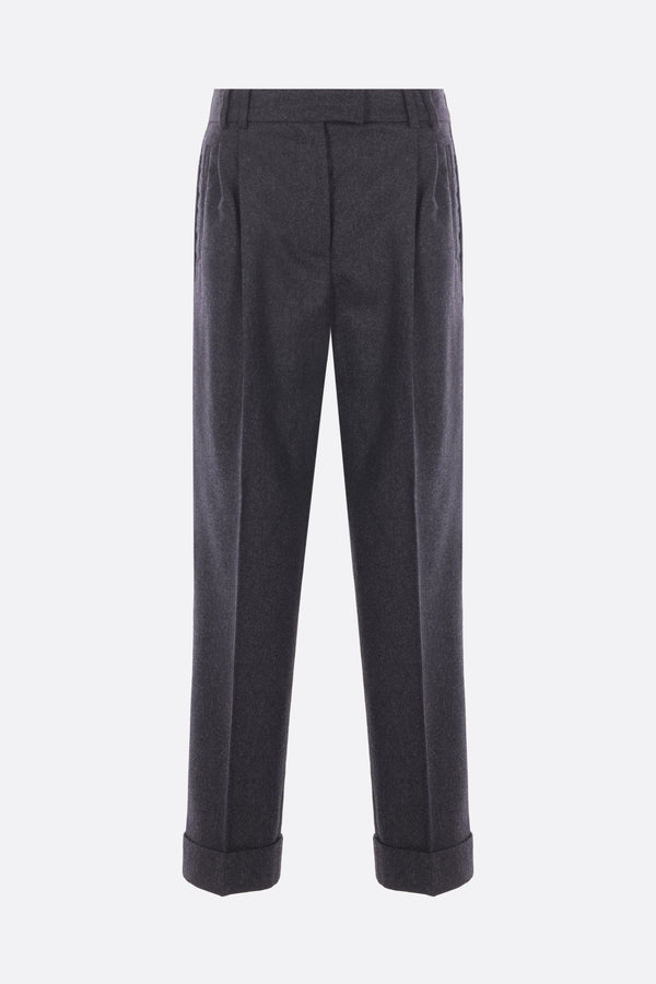 slim-fit trousers in wool