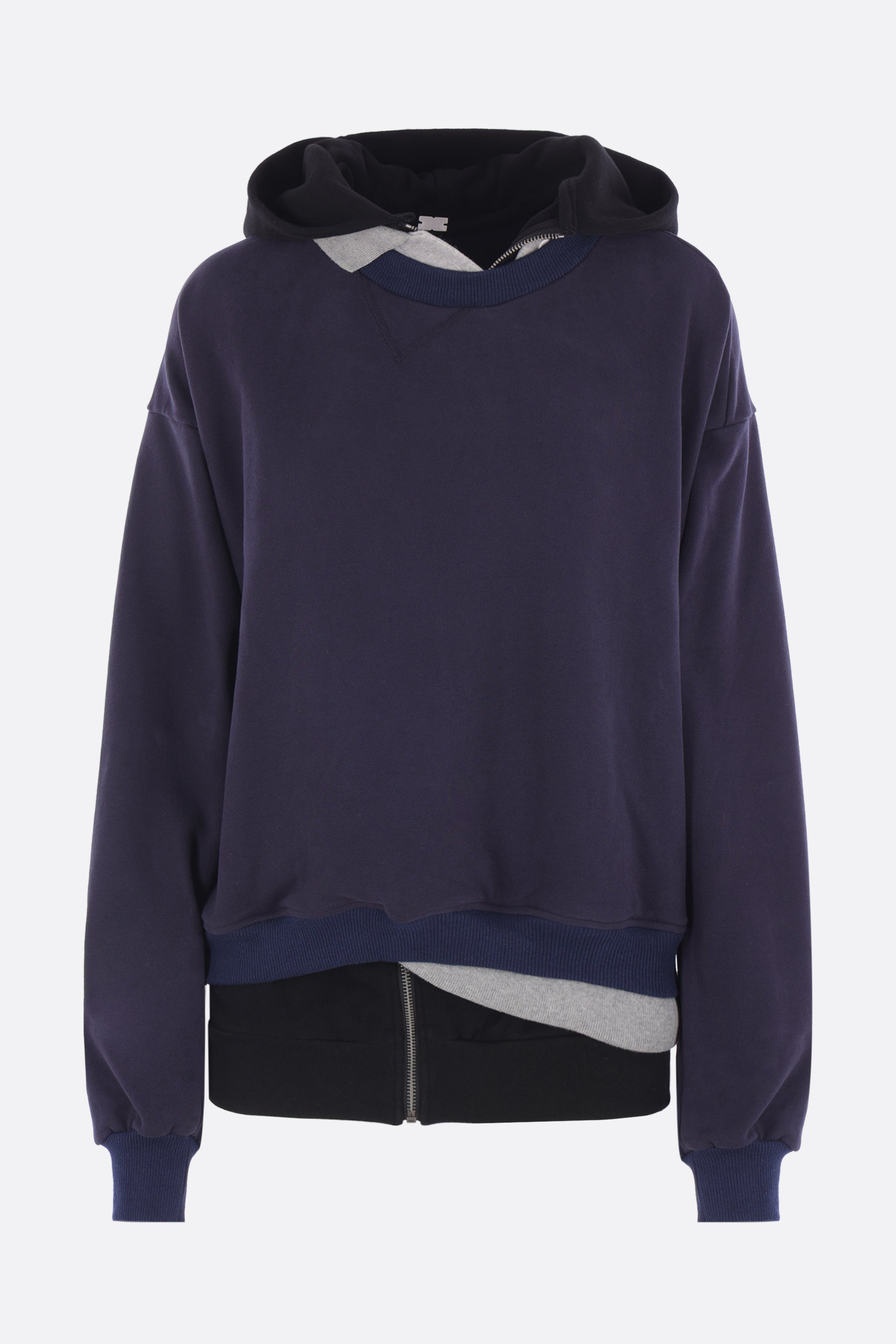triple hoodie in cotton