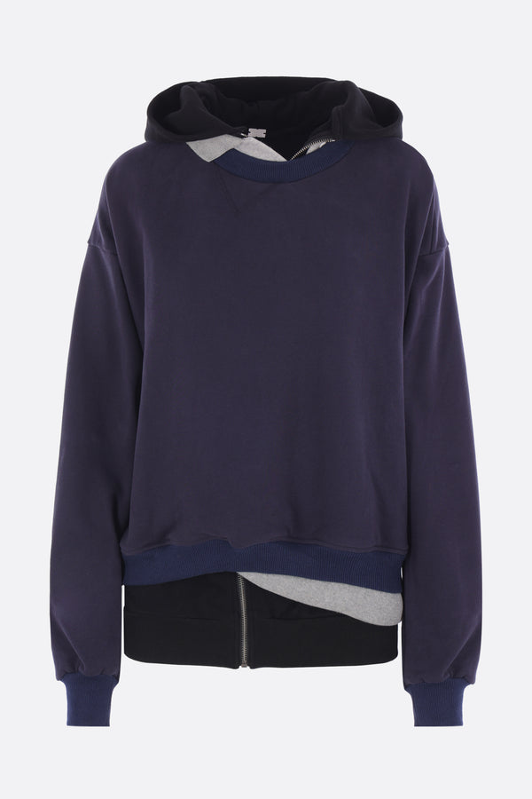 triple hoodie in cotton