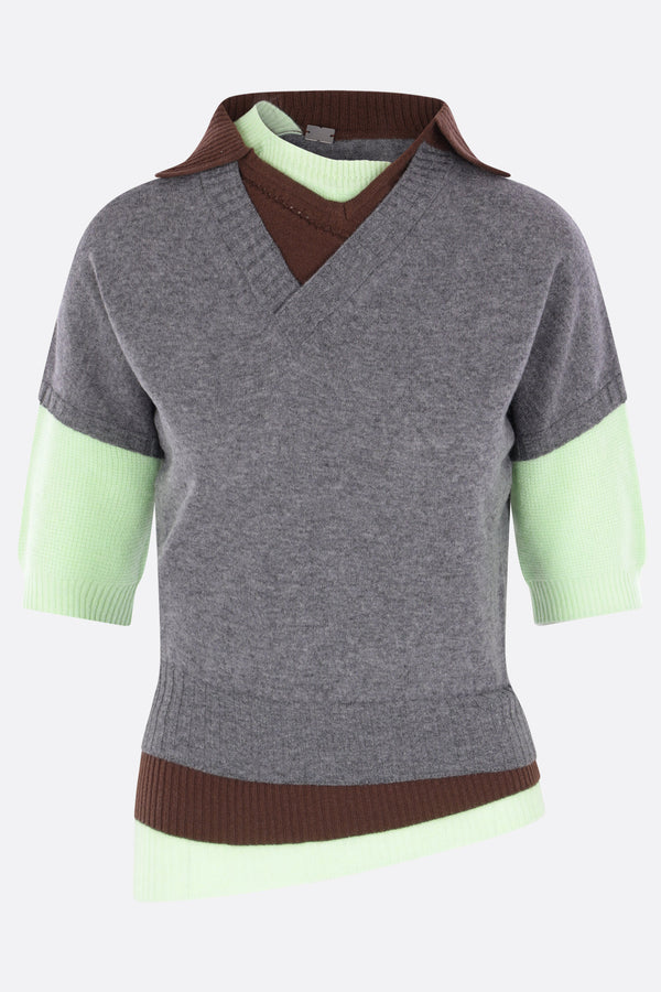 Triple sweater in wool and cashmere