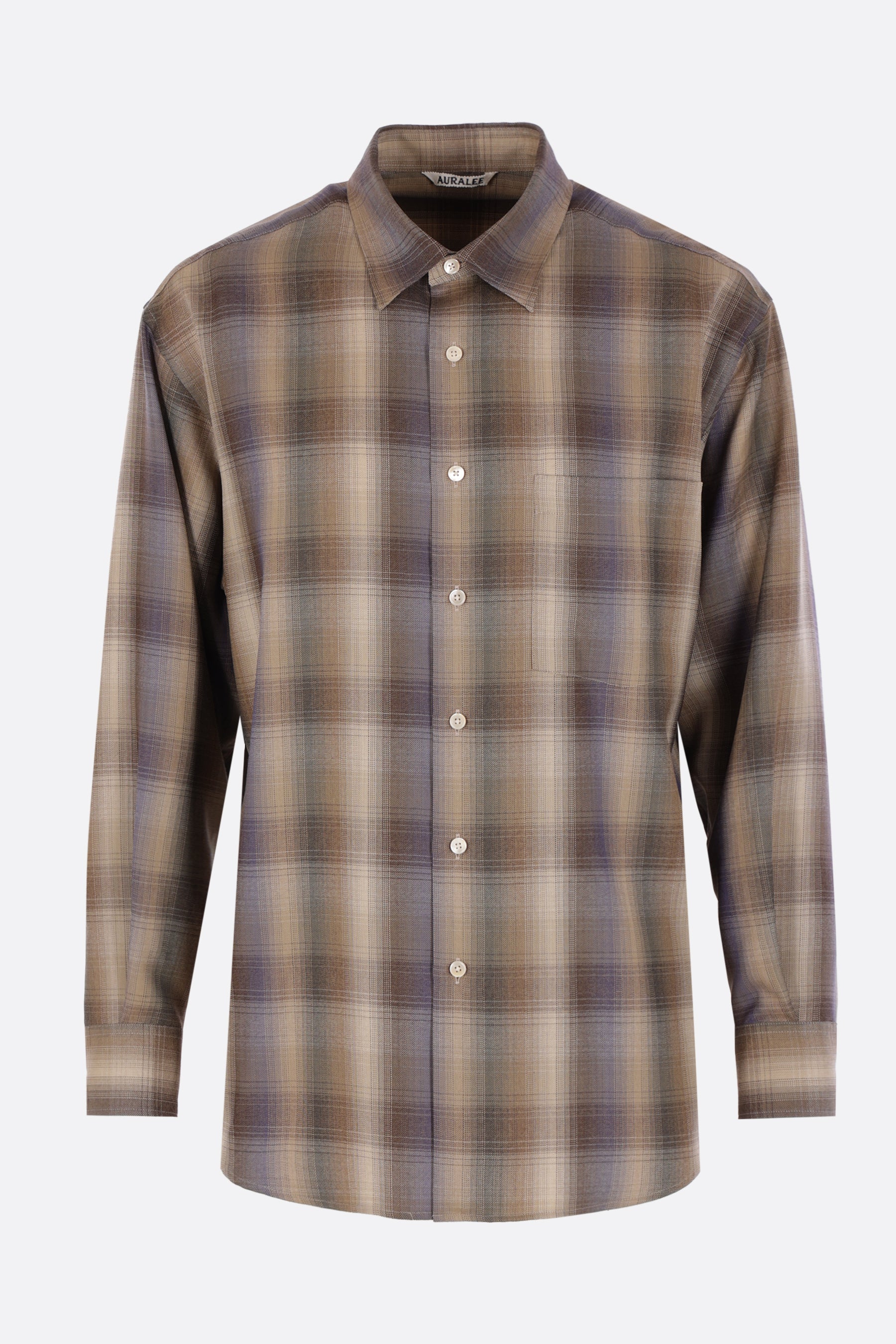 camicia in lana leggera check