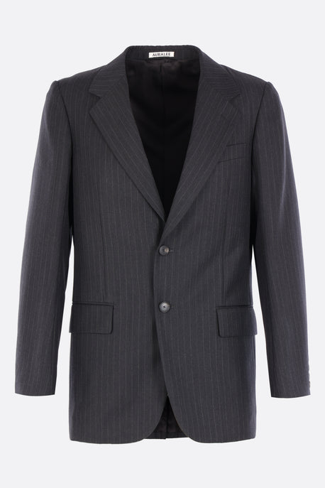 single-breasted jacket in pinstriped wool